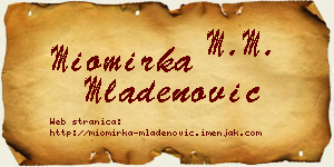 Miomirka Mladenović vizit kartica